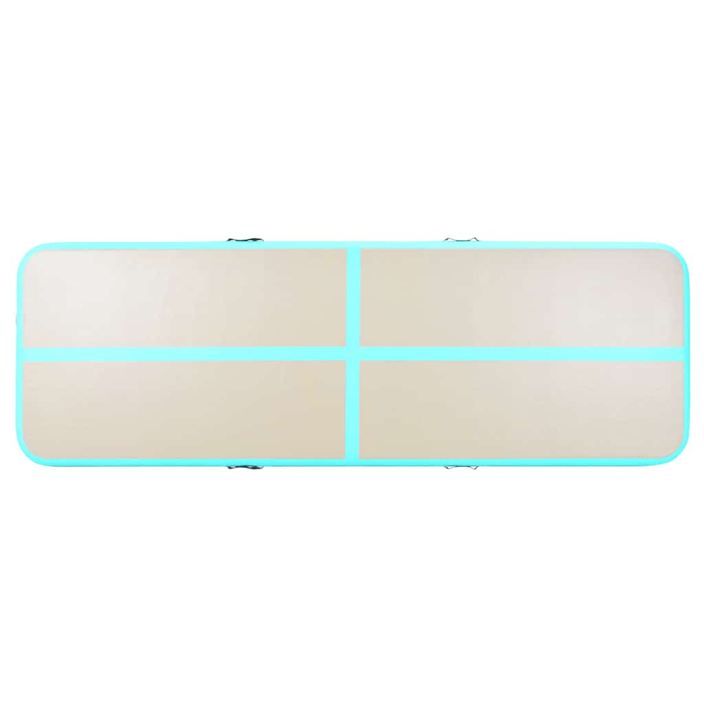 Colchão de ginástica insuflável c/ bomba 300x100x10cm PVC verde