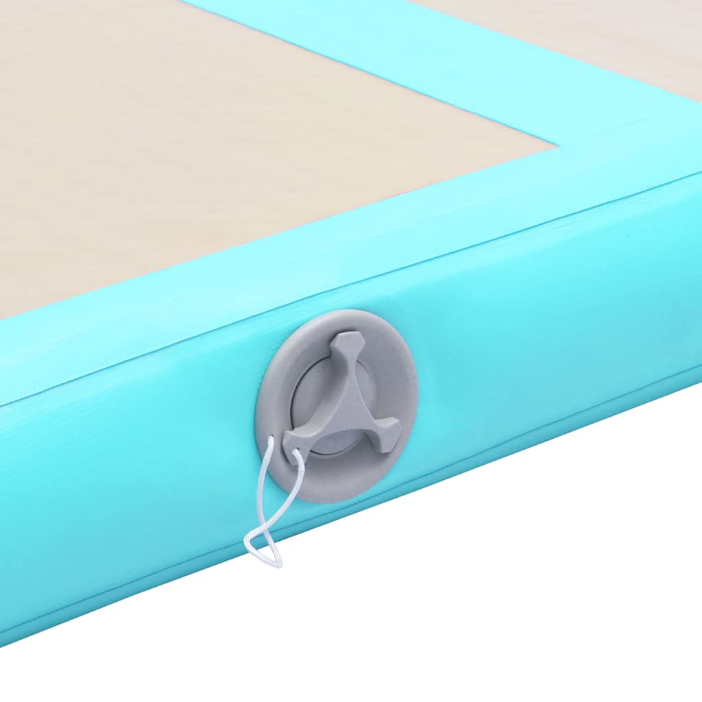 Colchão de ginástica insuflável c/ bomba 300x100x10cm PVC verde