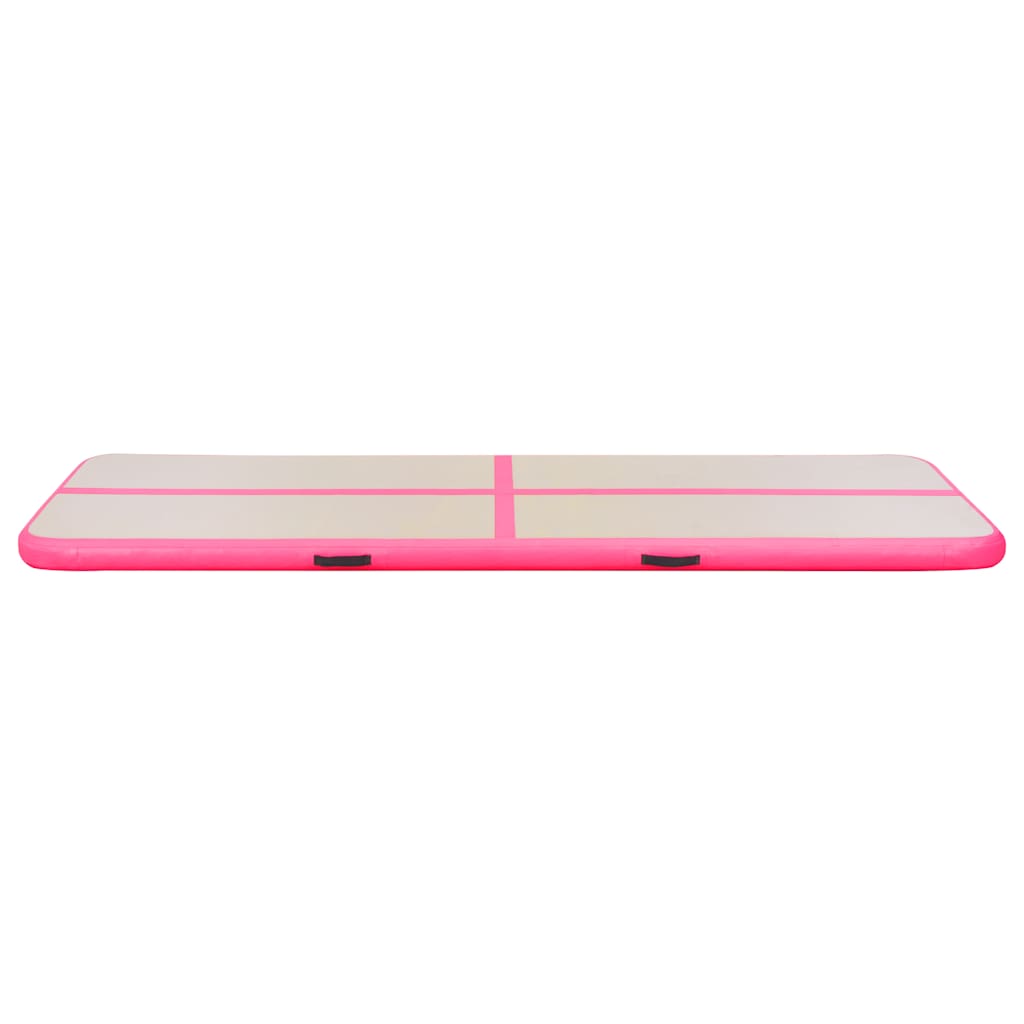 Colchão de ginástica insuflável c/ bomba 400x100x10 cm PVC rosa