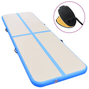 Colchão de ginástica insuflável c/ bomba 400x100x10 cm PVC azul