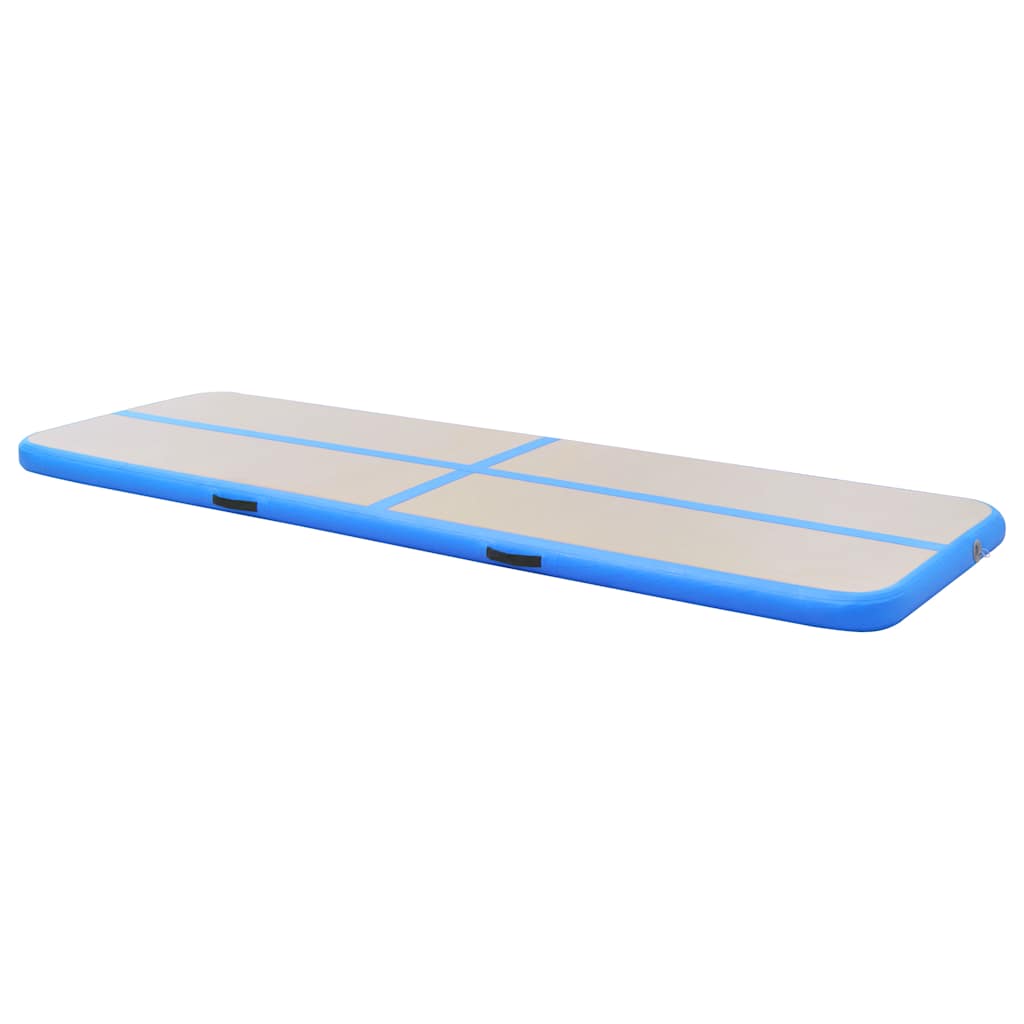 Colchão de ginástica insuflável c/ bomba 400x100x10 cm PVC azul