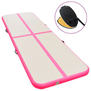 Colchão de ginástica insuflável c/ bomba 500x100x10 cm PVC rosa