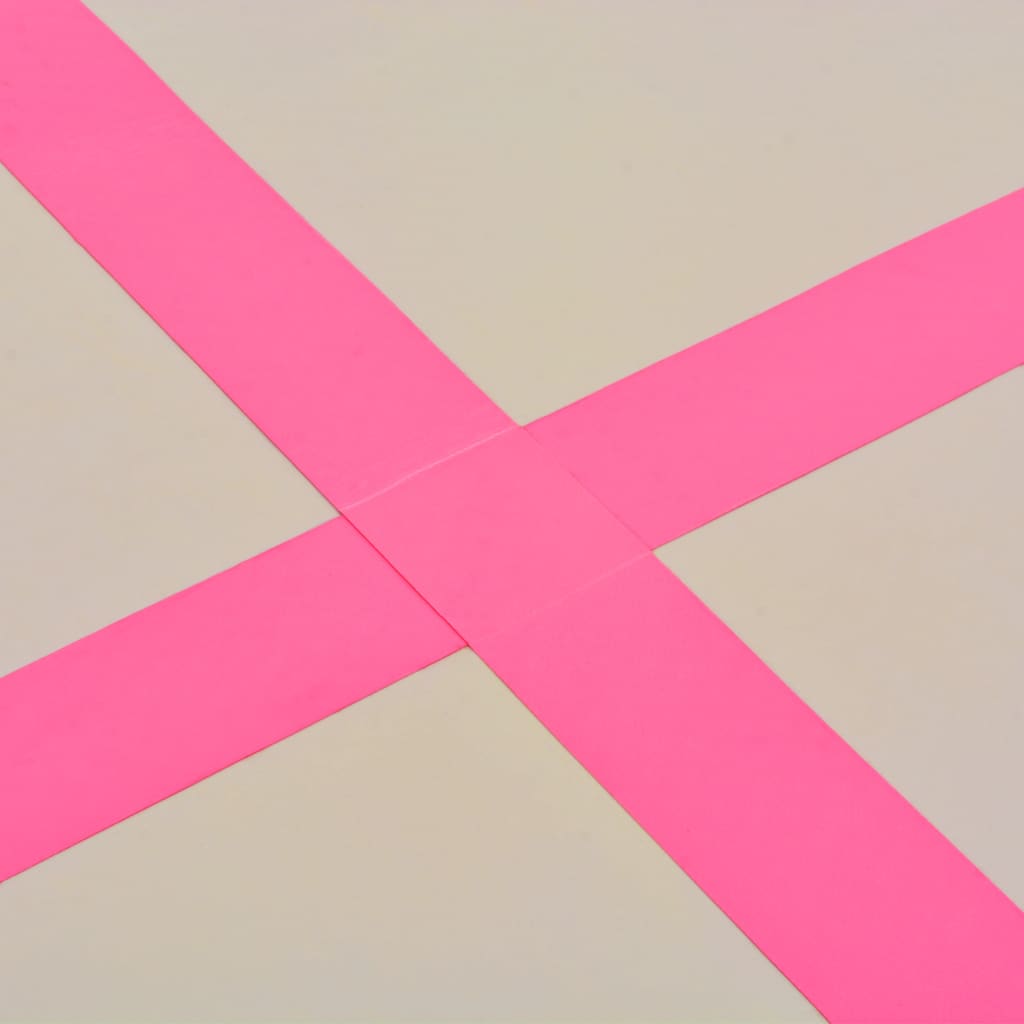 Colchão de ginástica insuflável c/ bomba 500x100x10 cm PVC rosa