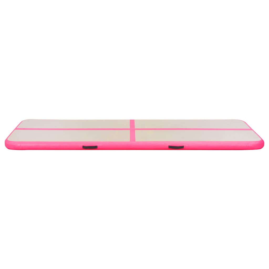 Colchão de ginástica insuflável c/ bomba 500x100x10 cm PVC rosa