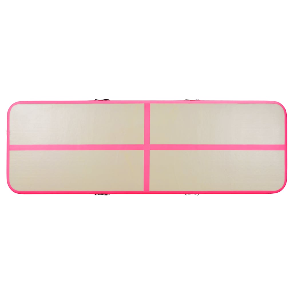 Colchão de ginástica insuflável c/ bomba 500x100x10 cm PVC rosa