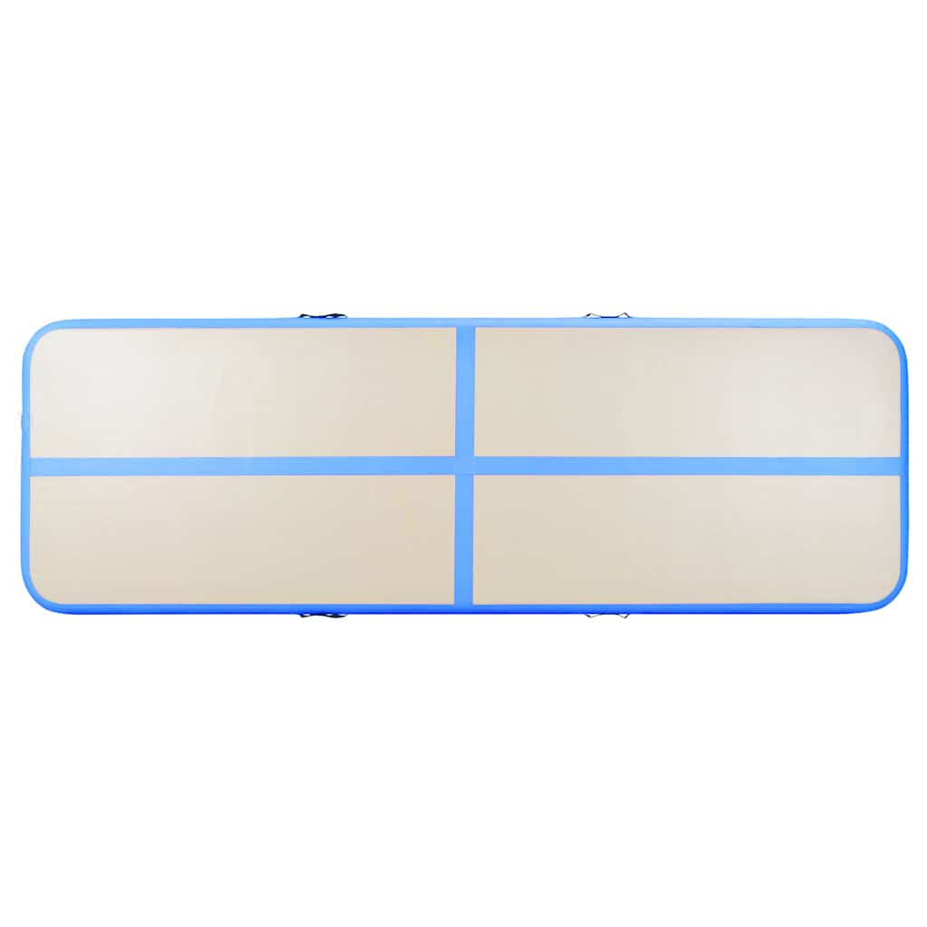 Colchão de ginástica insuflável c/ bomba 500x100x10 cm PVC azul