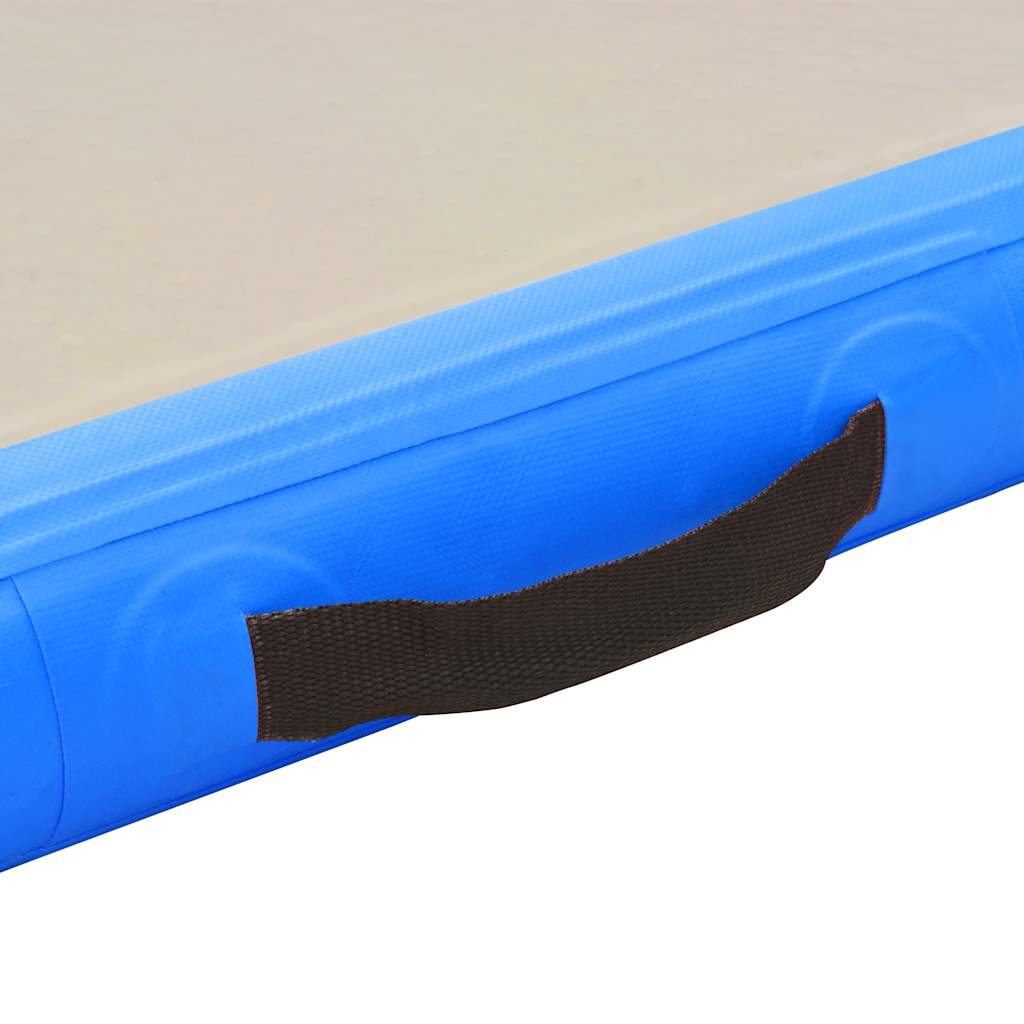 Colchão de ginástica insuflável c/ bomba 500x100x10 cm PVC azul