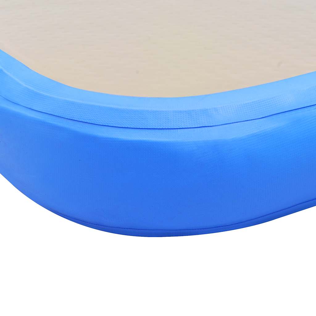 Colchão de ginástica insuflável c/ bomba 600x100x10 cm PVC azul