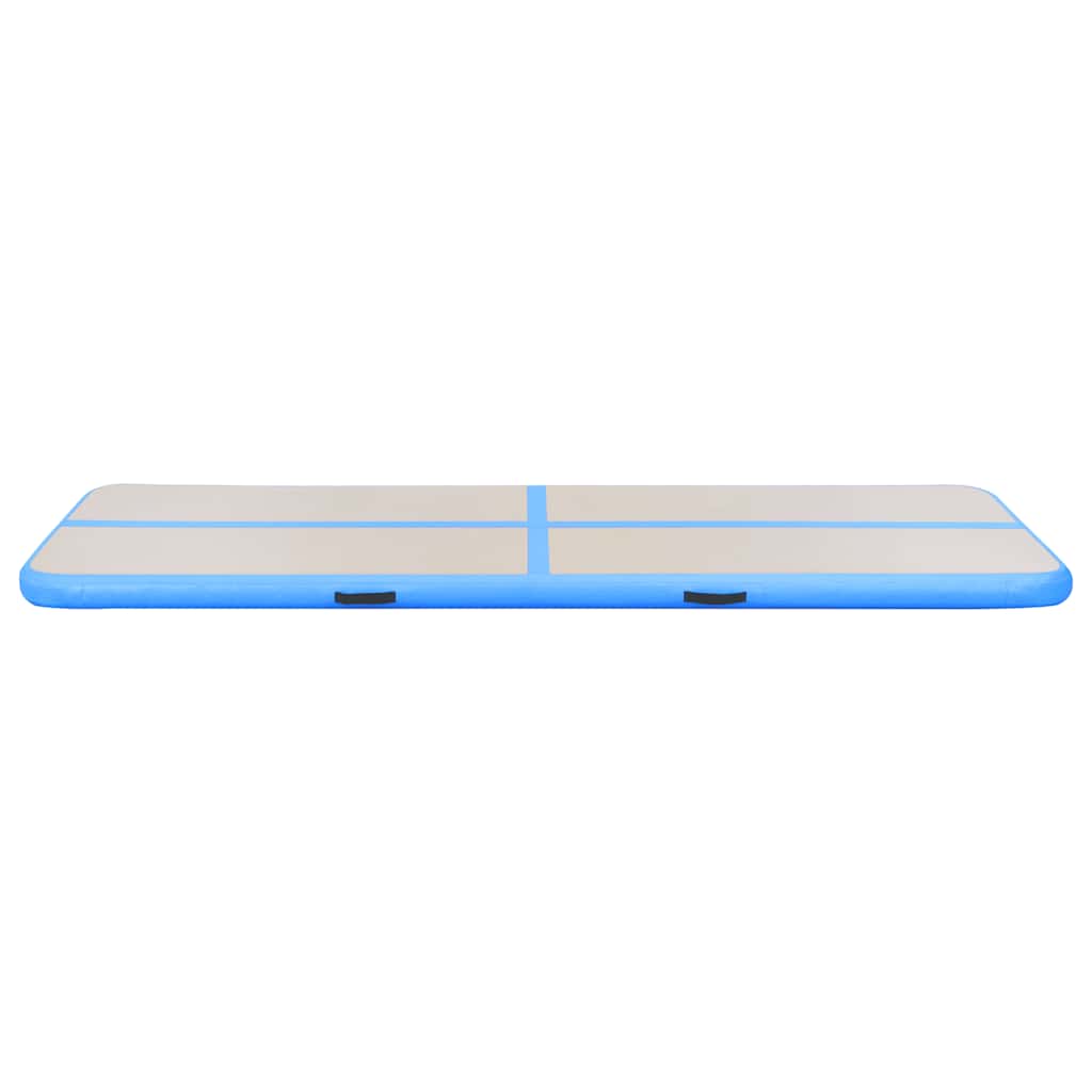 Colchão de ginástica insuflável c/ bomba 600x100x10 cm PVC azul