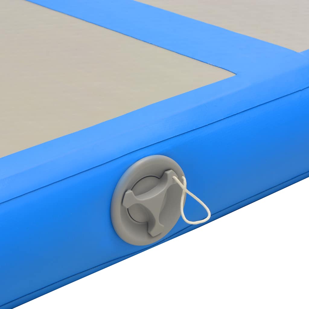 Colchão de ginástica insuflável c/ bomba 700x100x10 cm PVC azul