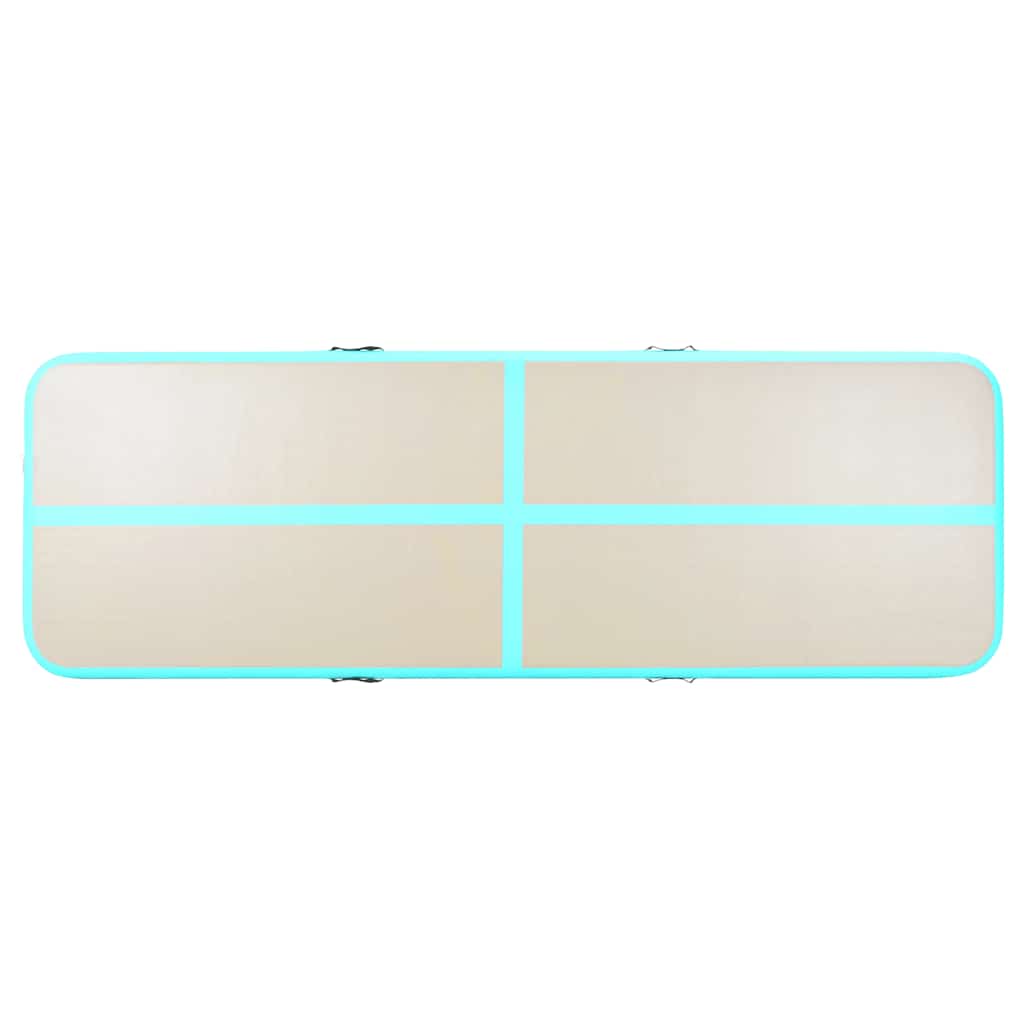 Colchão de ginástica insuflável c/ bomba 700x100x10cm PVC verde