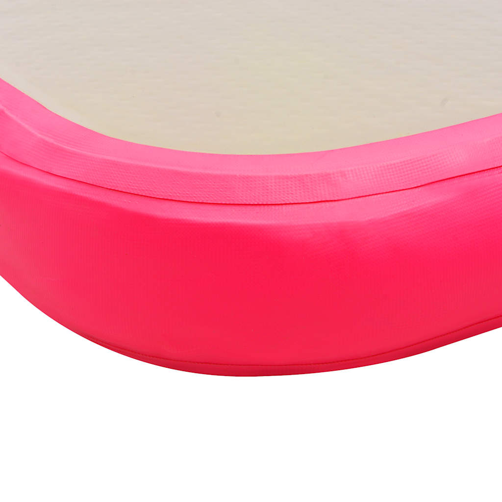 Colchão de ginástica insuflável c/ bomba 800x100x10 cm PVC rosa