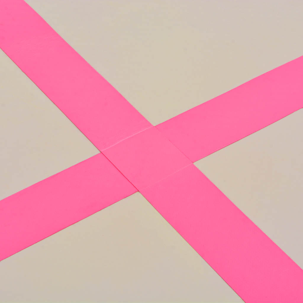 Colchão de ginástica insuflável c/ bomba 800x100x10 cm PVC rosa