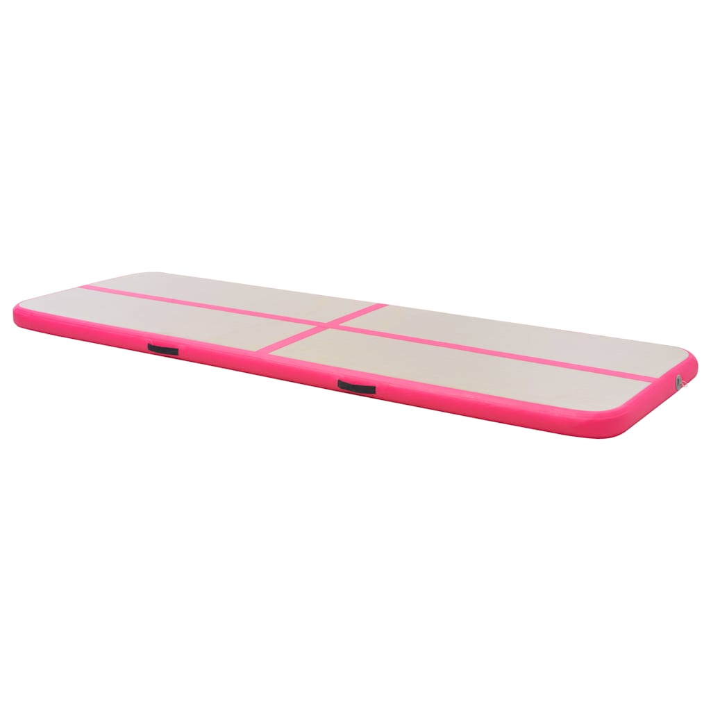 Colchão de ginástica insuflável c/ bomba 800x100x10 cm PVC rosa