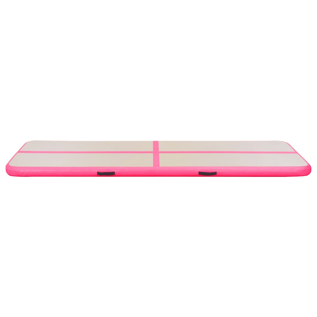 Colchão de ginástica insuflável c/ bomba 800x100x10 cm PVC rosa