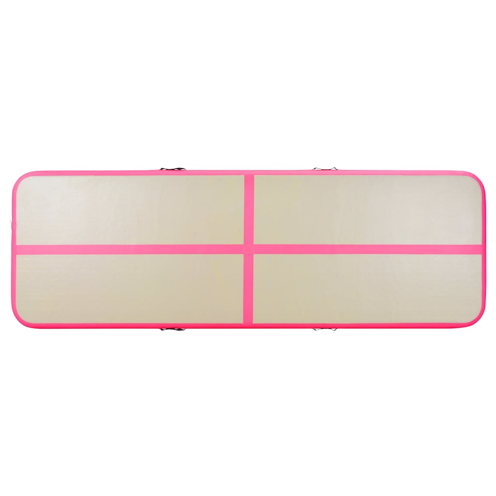Colchão de ginástica insuflável c/ bomba 800x100x10 cm PVC rosa