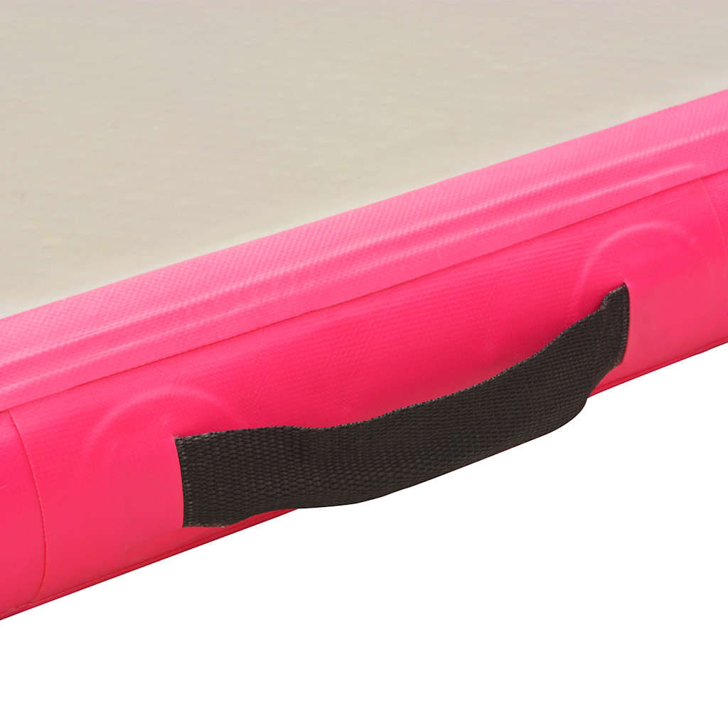 Colchão de ginástica insuflável c/ bomba 800x100x10 cm PVC rosa