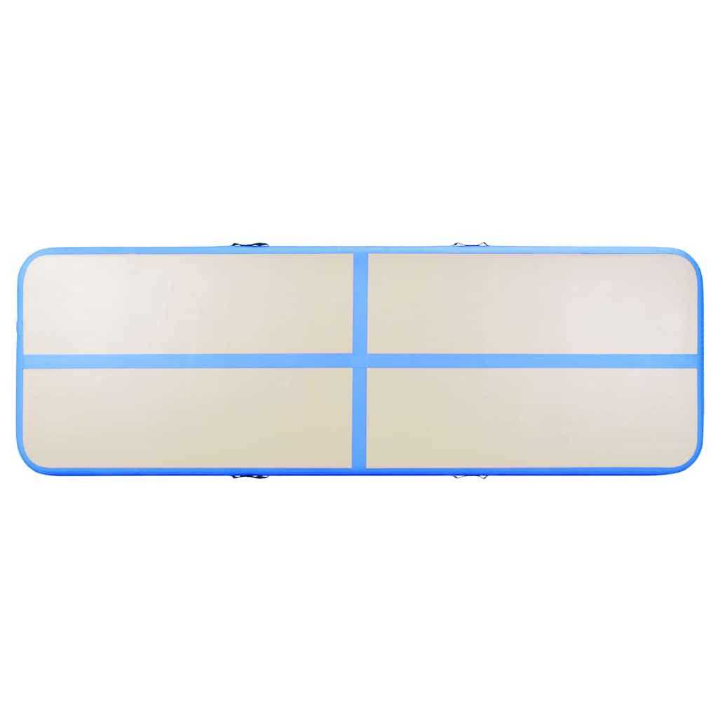 Colchão de ginástica insuflável c/ bomba 800x100x10 cm PVC azul