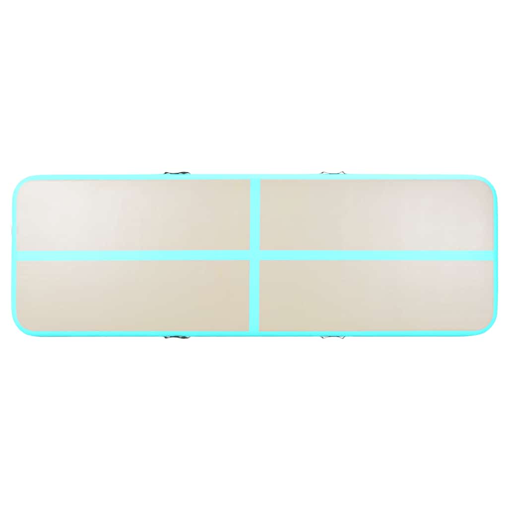 Colchão de ginástica insuflável c/ bomba 800x100x10cm PVC verde