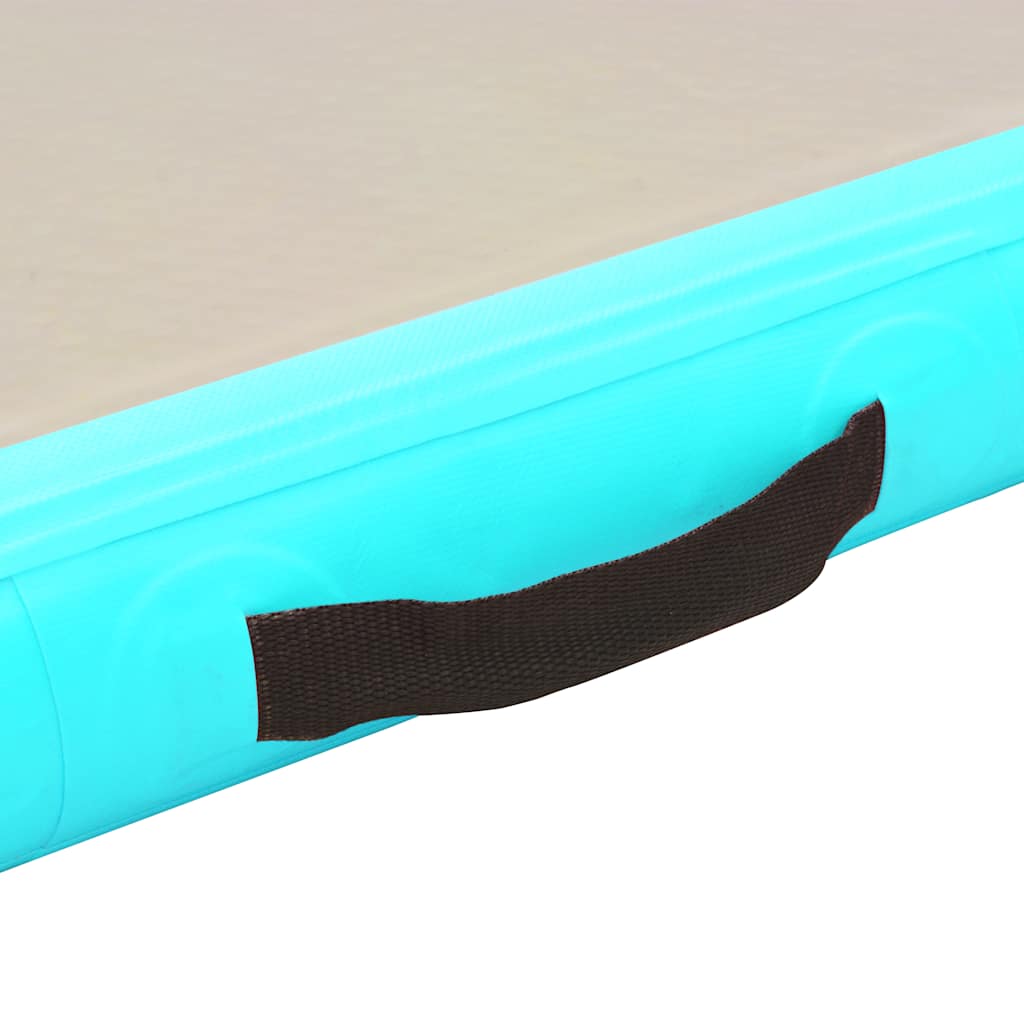 Colchão de ginástica insuflável c/ bomba 800x100x10cm PVC verde