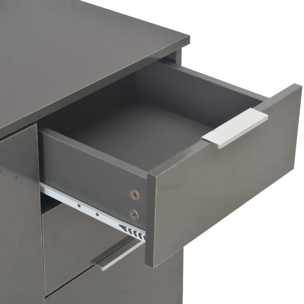 Aparador em contraplacado 71x35x80 cm branco brilhante