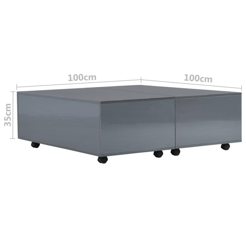 Mesa de centro 120x60x35 cm branco brilhante