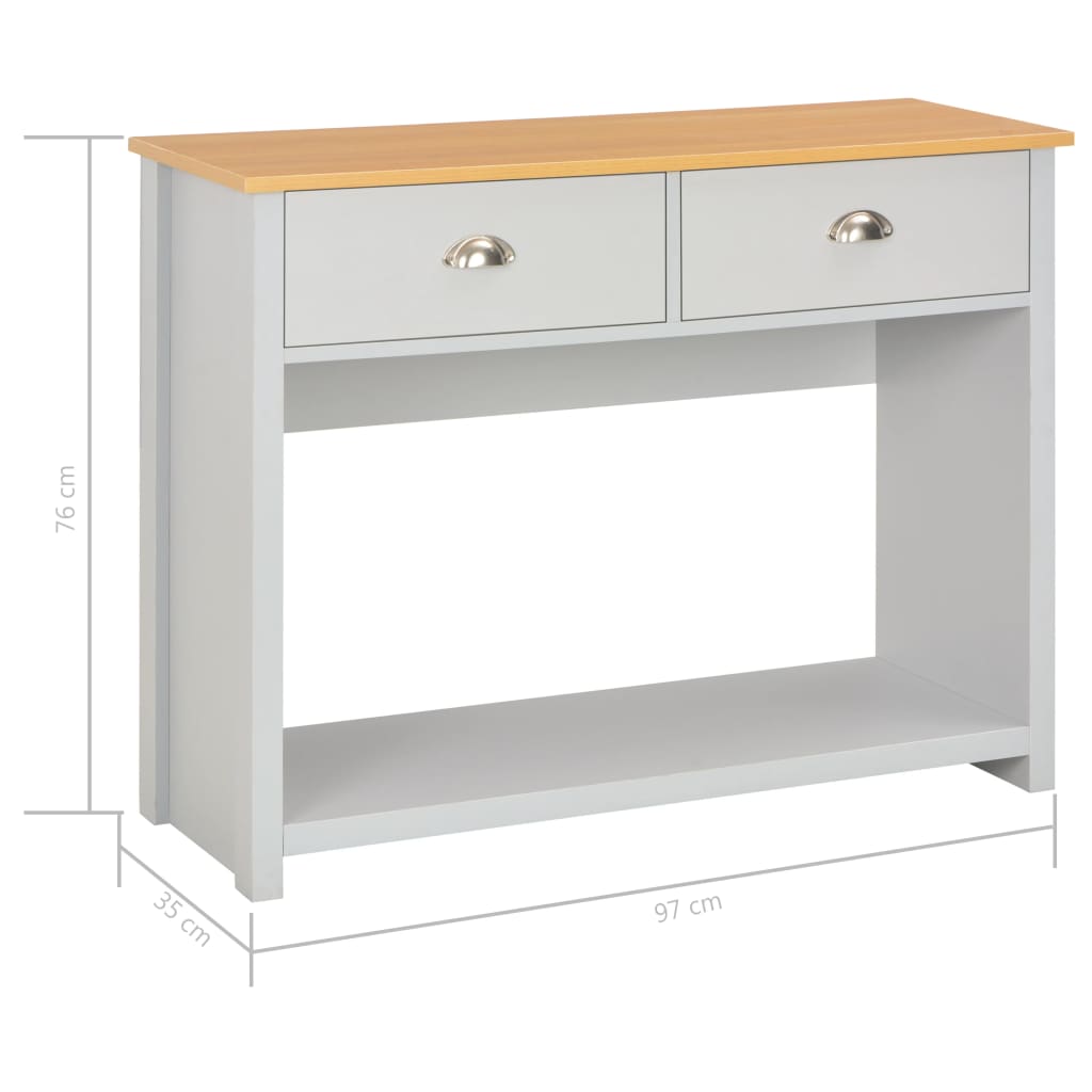 Mesa consola 97x35x76 cm cinzento