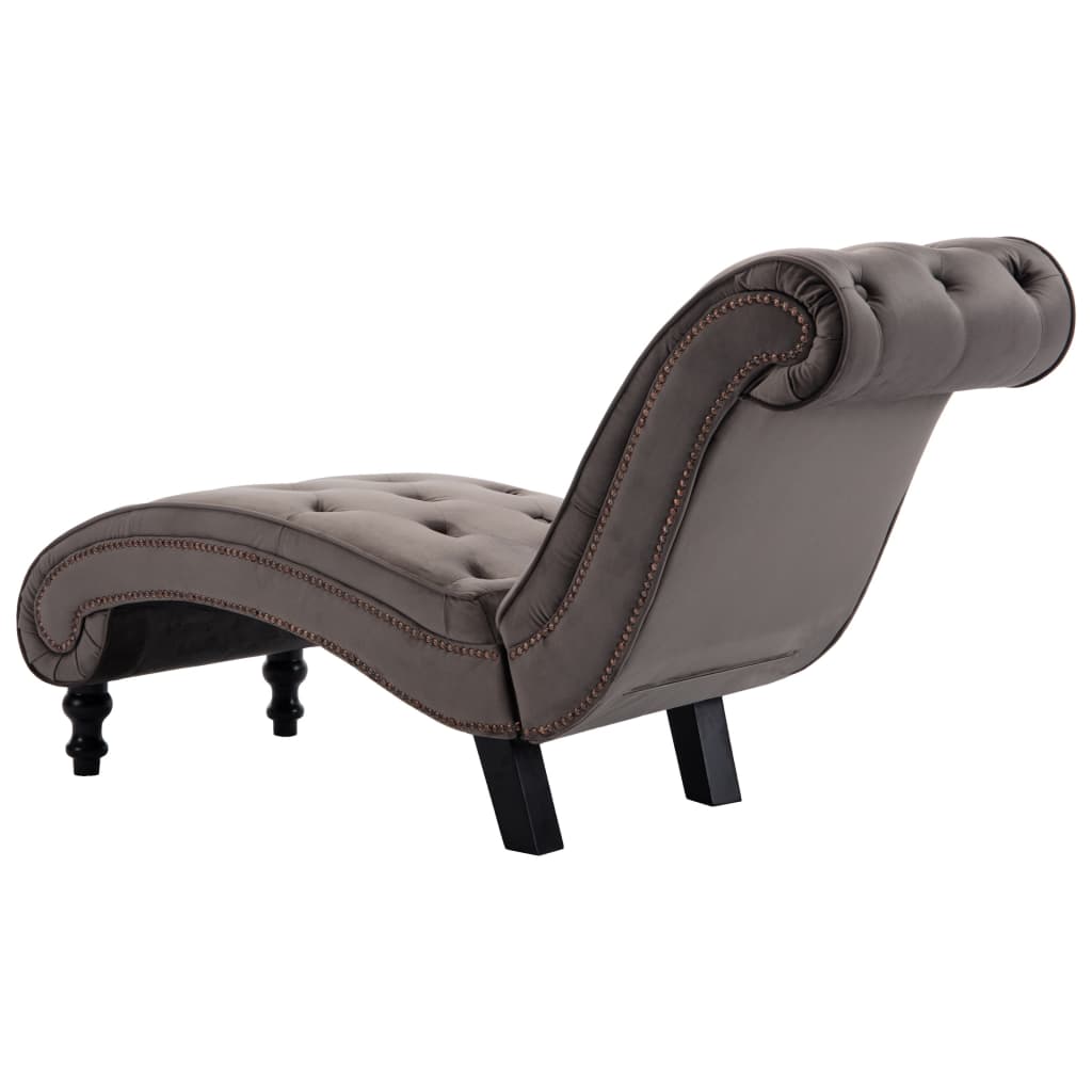 Chaise longue em veludo azul