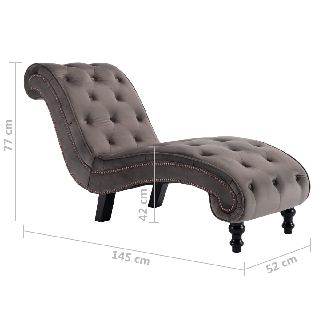 Chaise longue em veludo azul