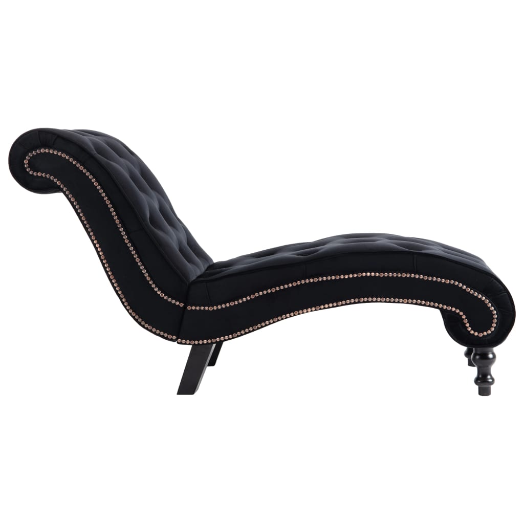 Chaise longue em veludo azul