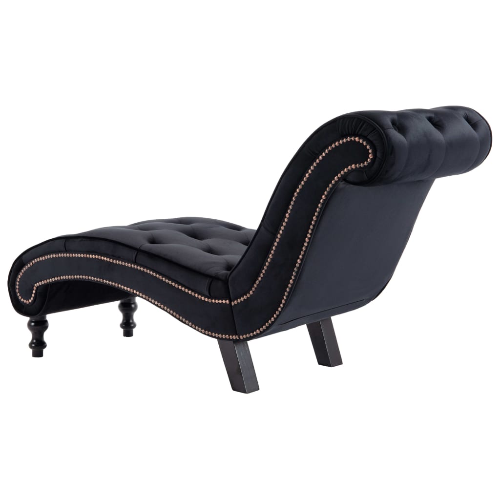 Chaise longue em veludo azul