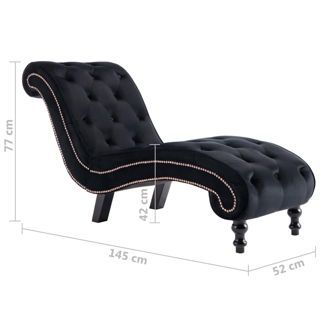 Chaise longue em veludo azul