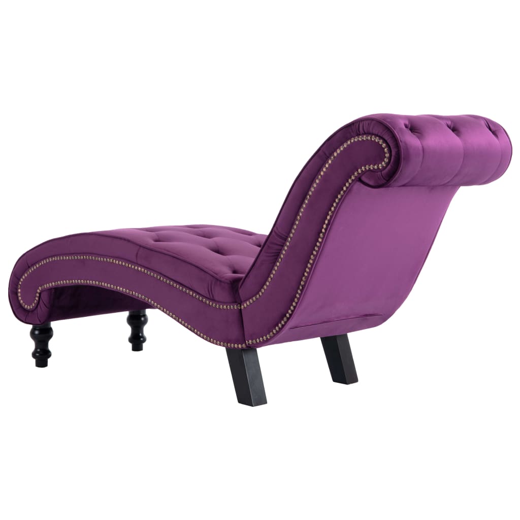 Chaise longue em veludo azul