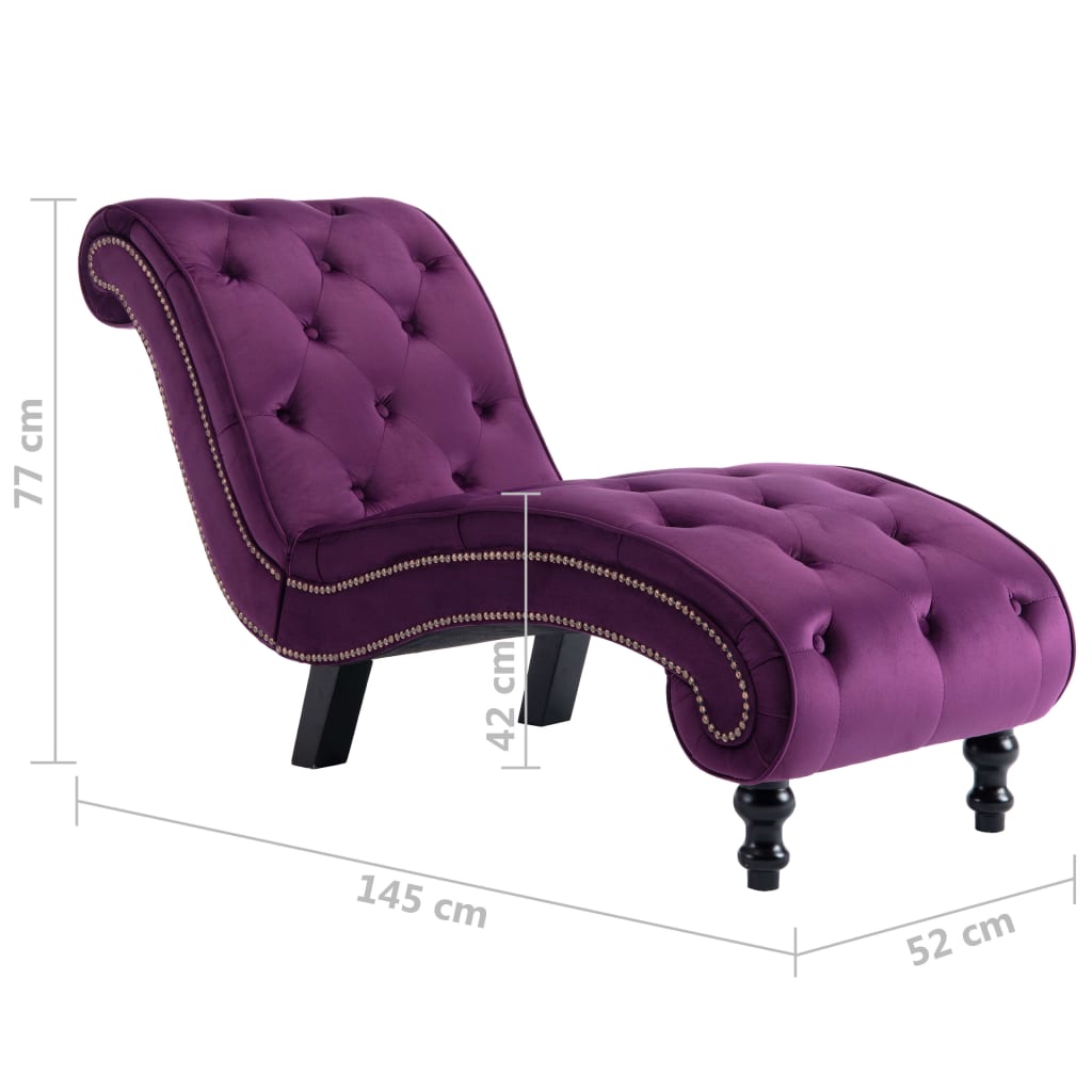 Chaise longue em veludo azul