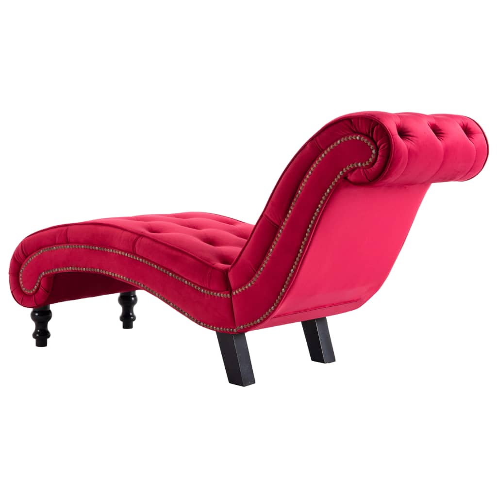Chaise longue em veludo azul
