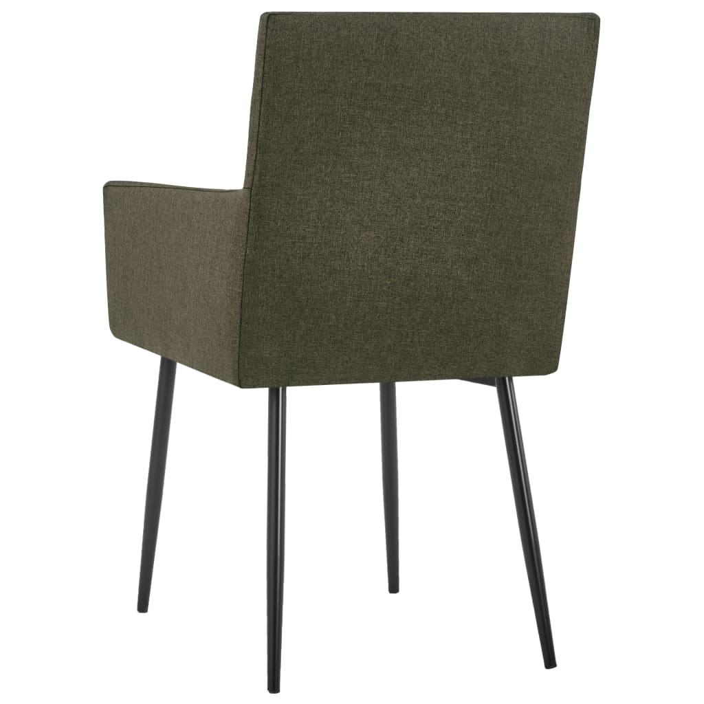 Cadeiras de jantar c/ braços 2 pcs tecido cinzento-acastanhado