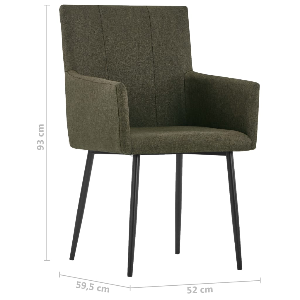 Cadeiras de jantar c/ braços 2 pcs tecido cinzento-acastanhado