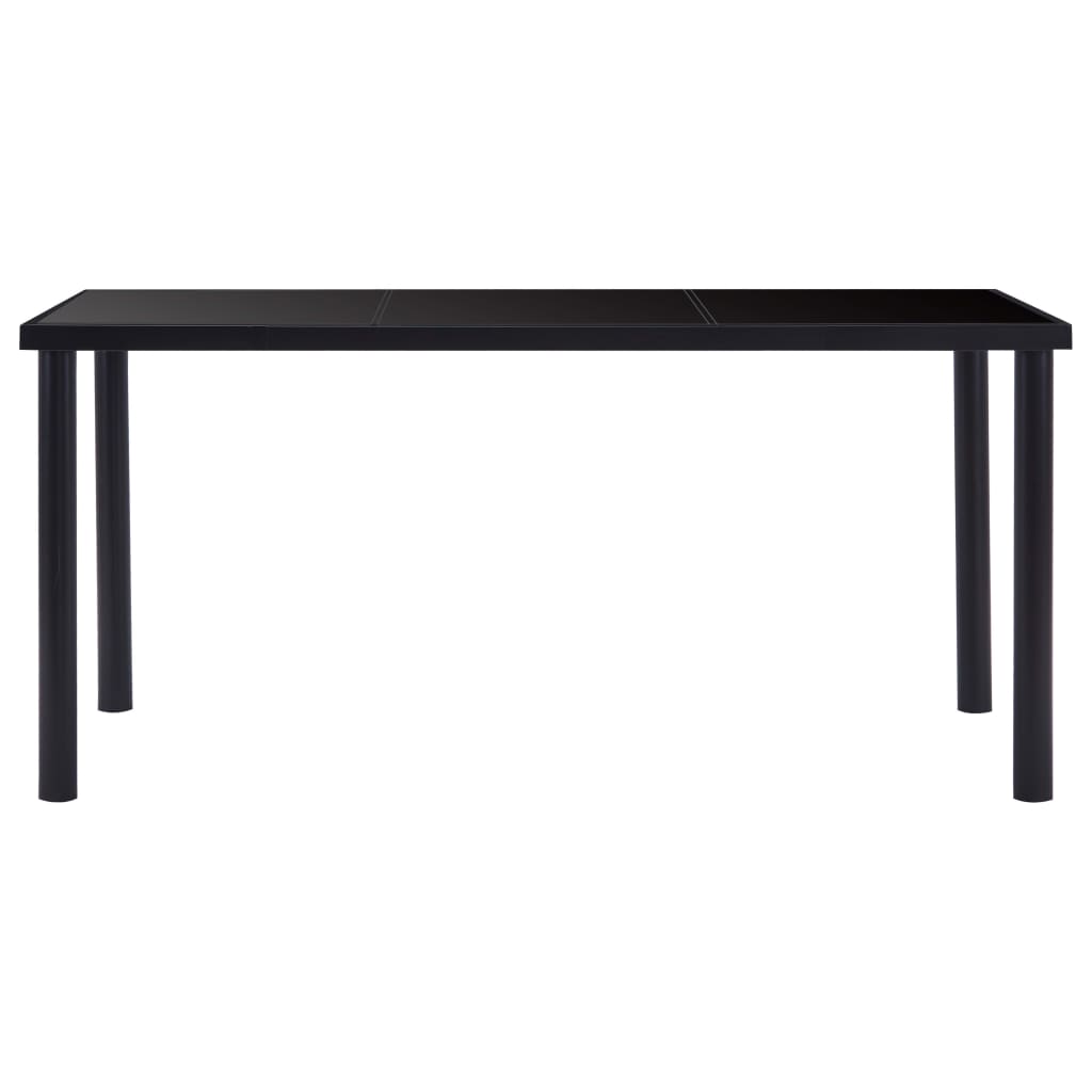 Mesa de jantar 160x80x75 cm vidro temperado preto