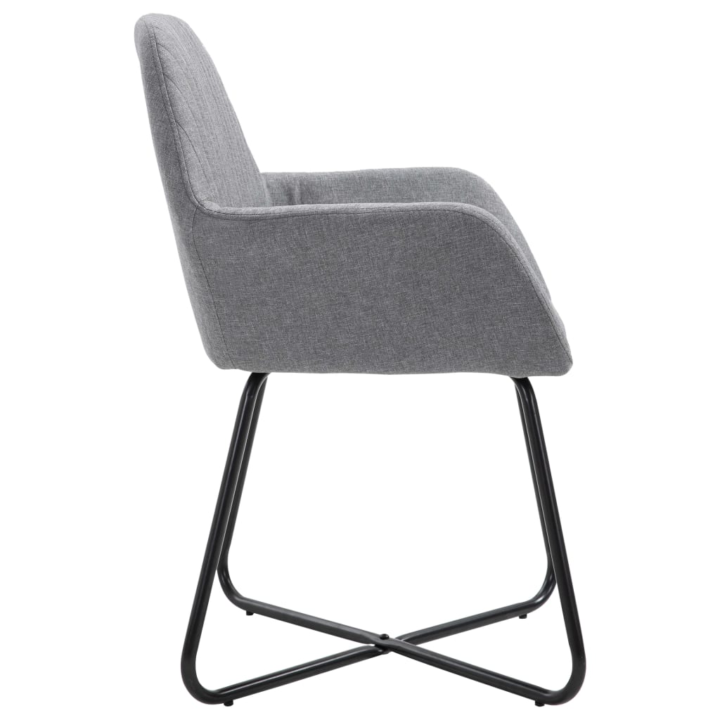 Cadeiras de jantar 2 pcs tecido amarelo