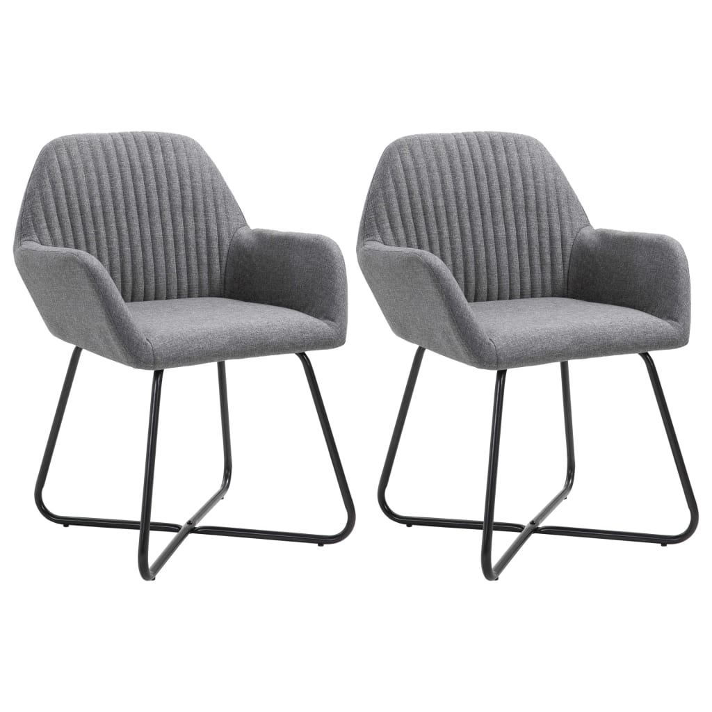 Cadeiras de jantar 2 pcs tecido amarelo