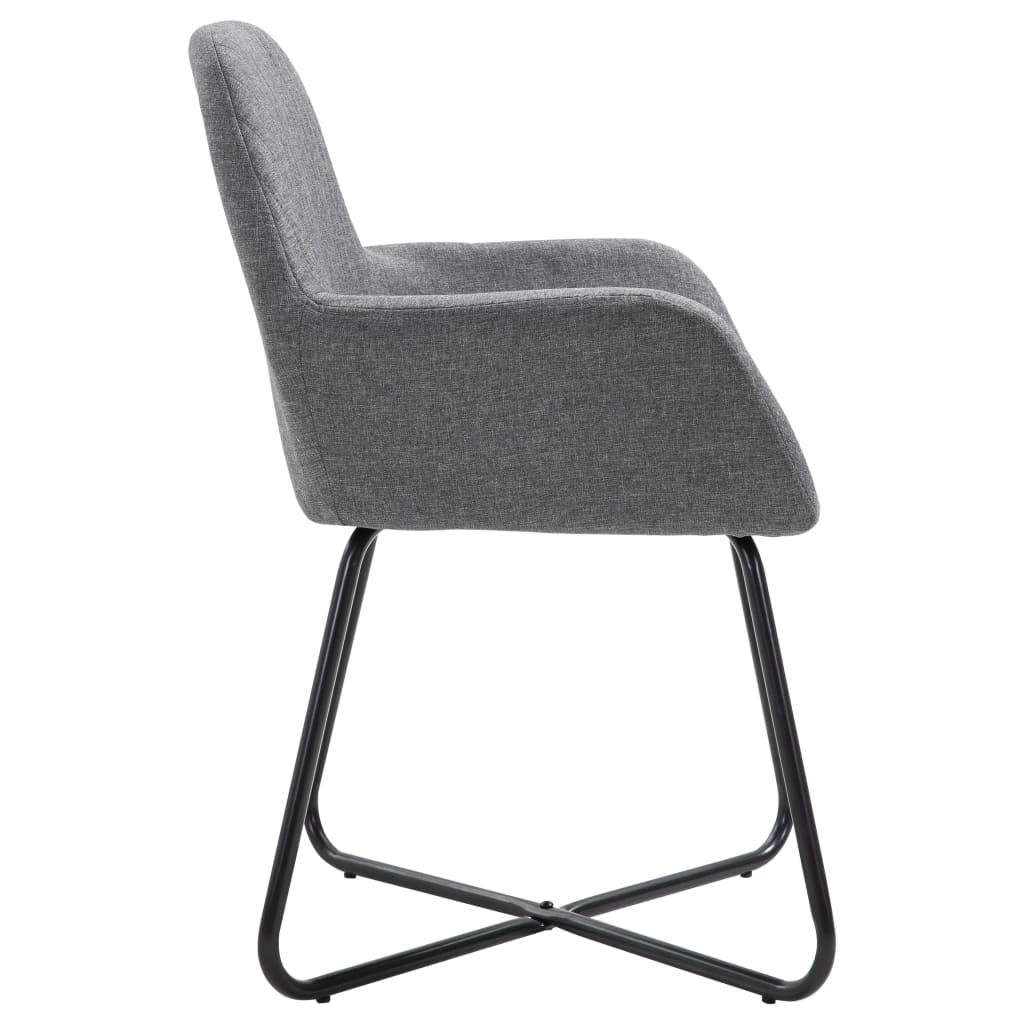 Cadeiras de jantar 2 pcs tecido amarelo
