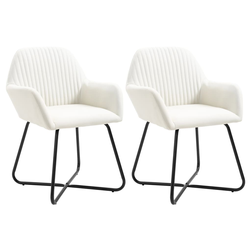 Cadeiras de jantar 2 pcs tecido amarelo