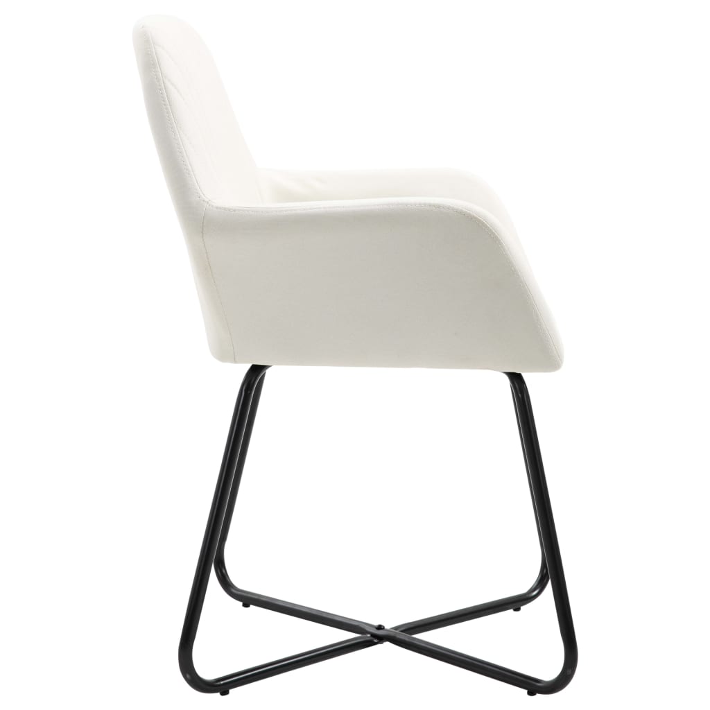 Cadeiras de jantar 2 pcs tecido amarelo