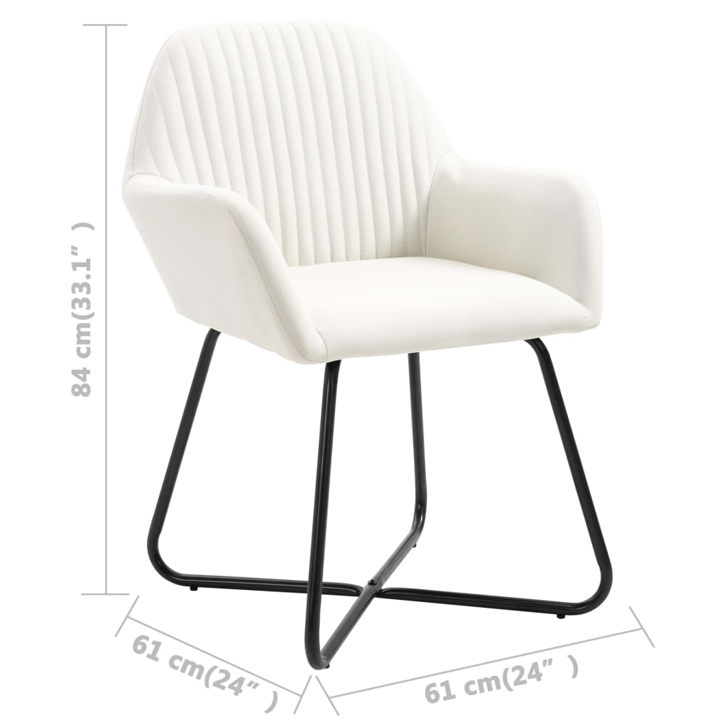 Cadeiras de jantar 2 pcs tecido amarelo