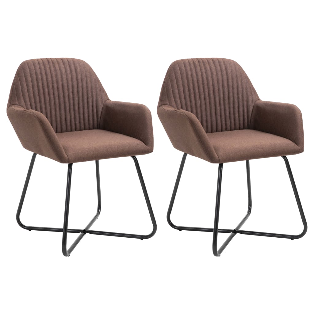 Cadeiras de jantar 2 pcs tecido amarelo