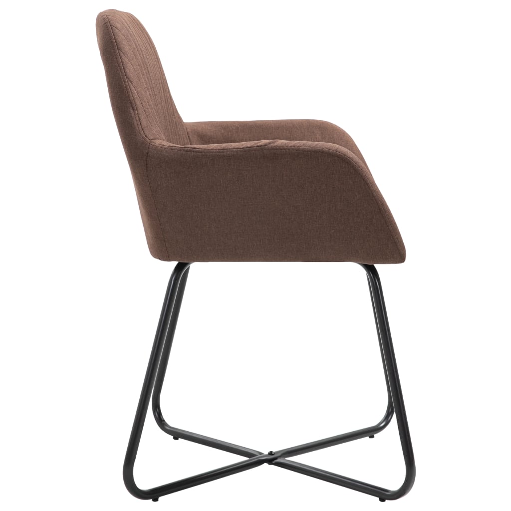 Cadeiras de jantar 2 pcs tecido amarelo