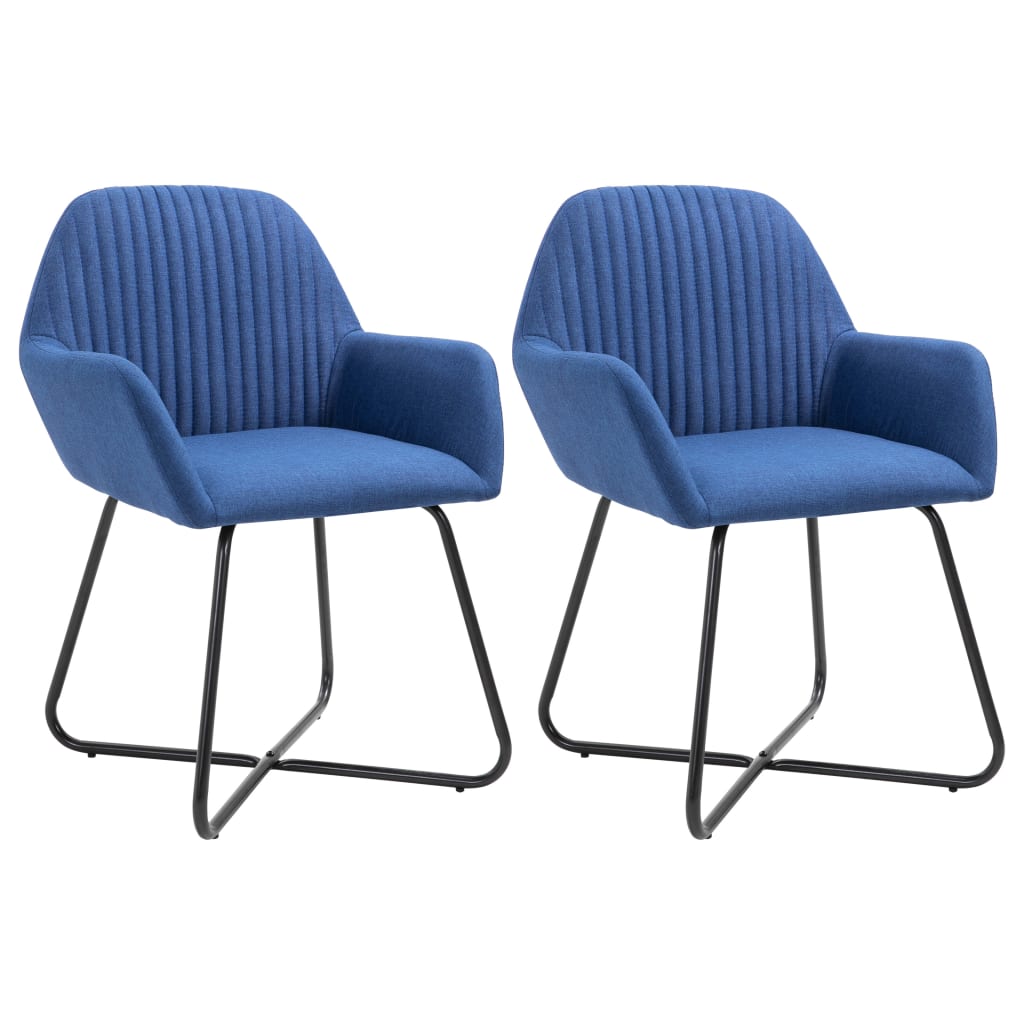 Cadeiras de jantar 2 pcs tecido amarelo
