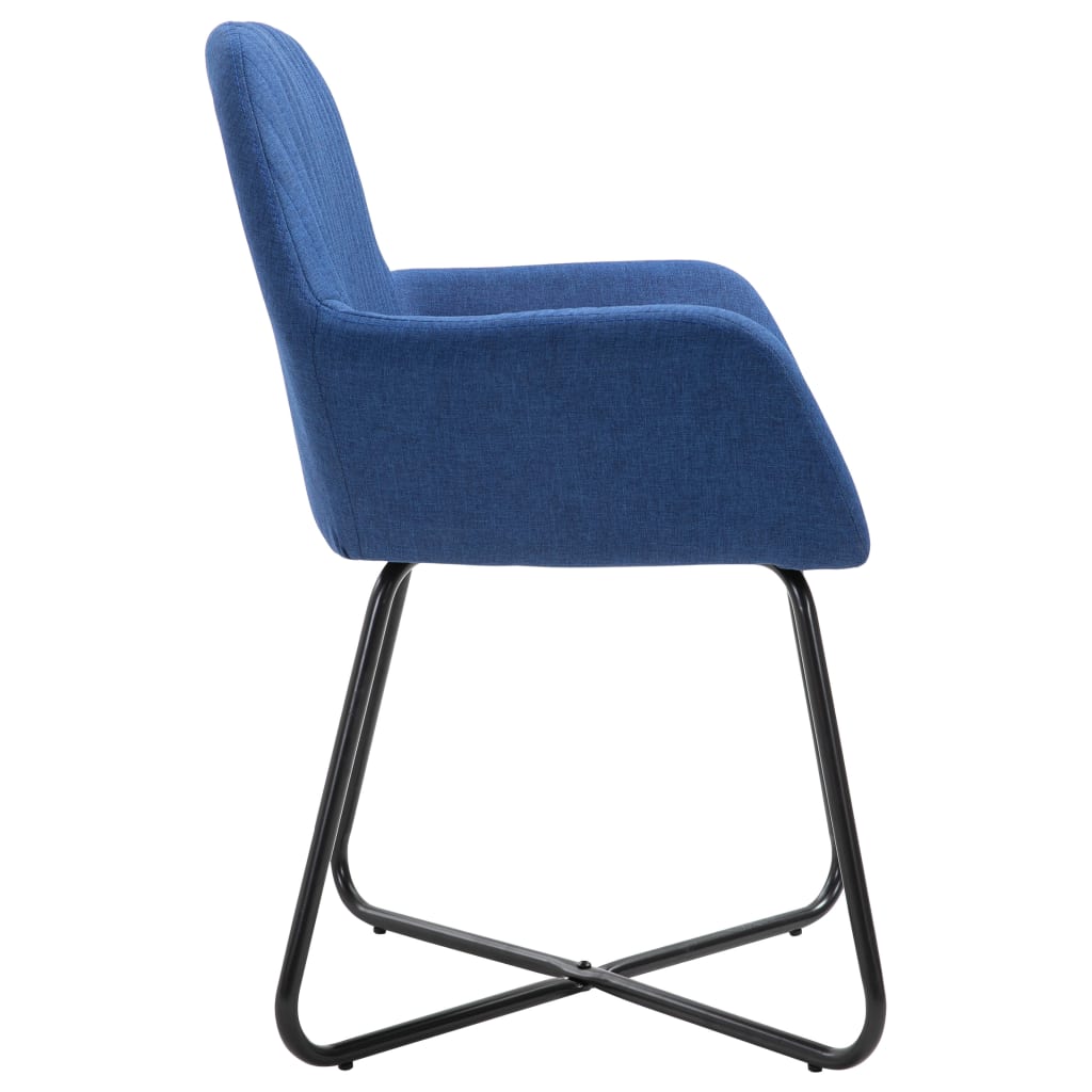 Cadeiras de jantar 2 pcs tecido amarelo