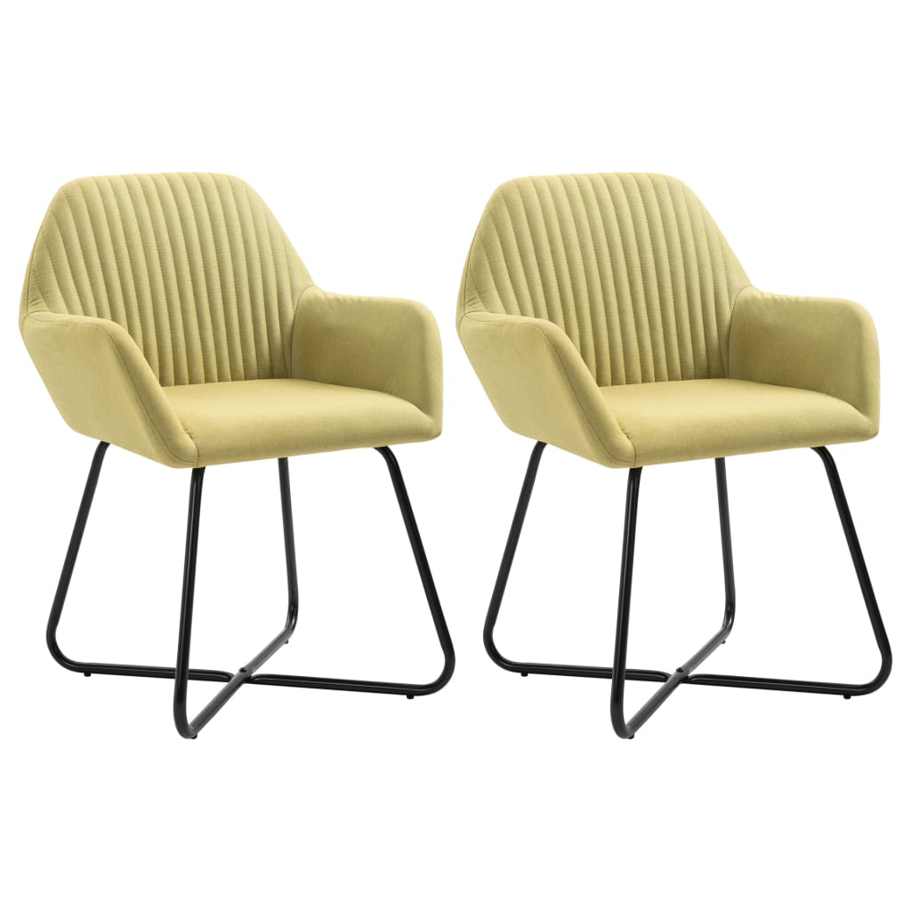 Cadeiras de jantar 2 pcs tecido amarelo