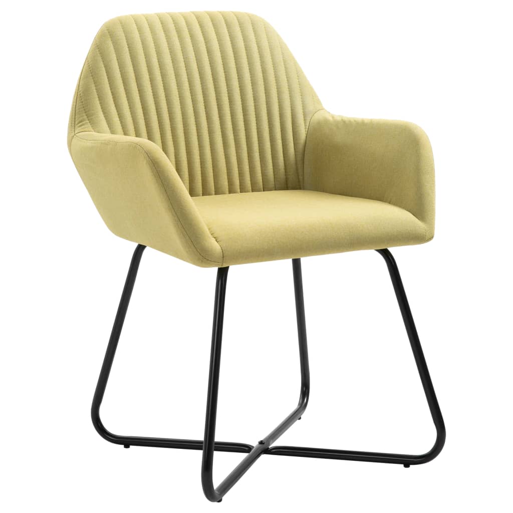Cadeiras de jantar 2 pcs tecido amarelo